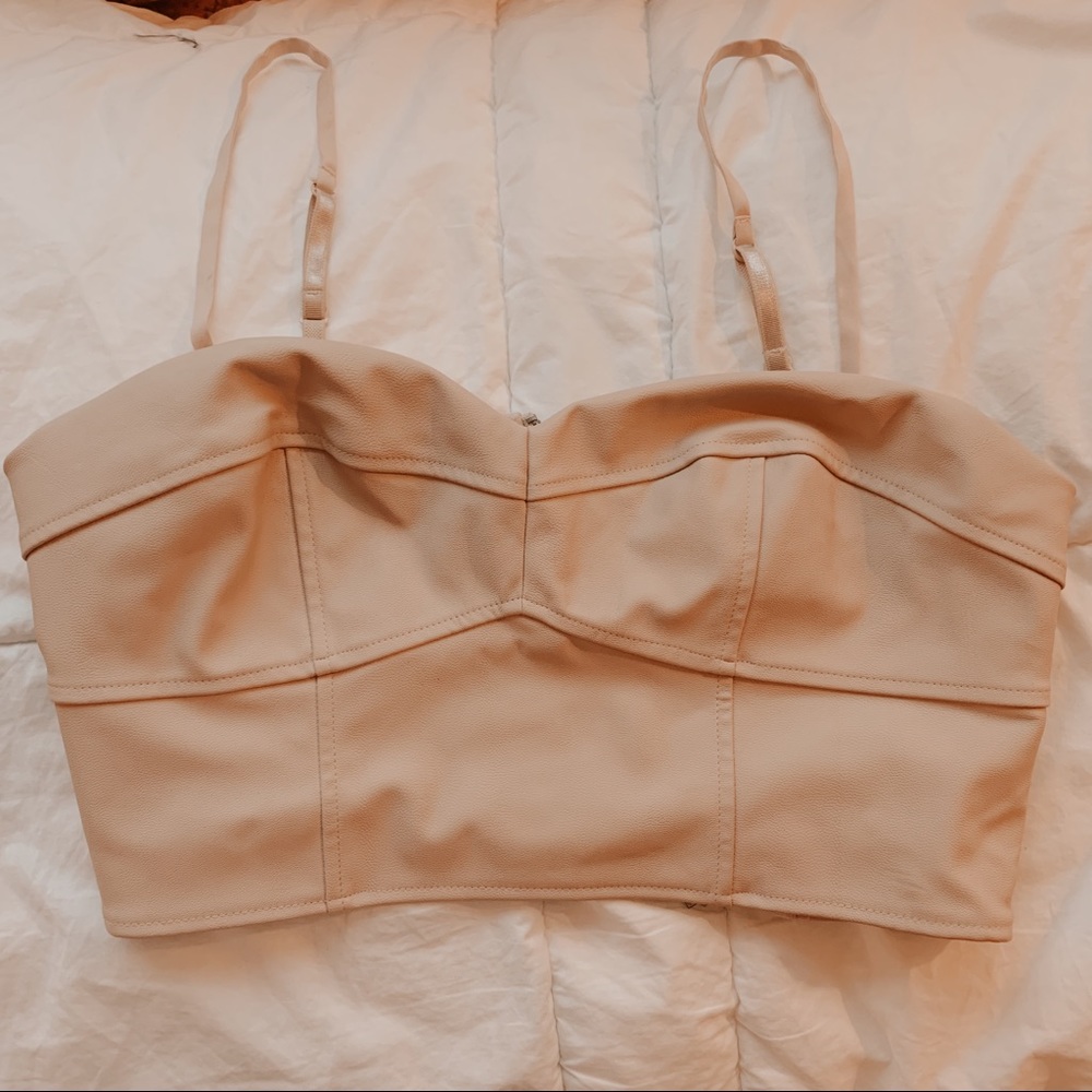 Express faux leather bustier